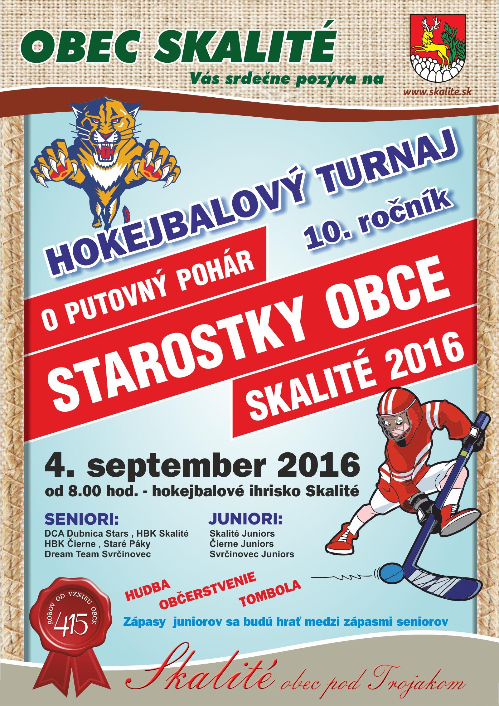 hokejbalovy turnaj 2016